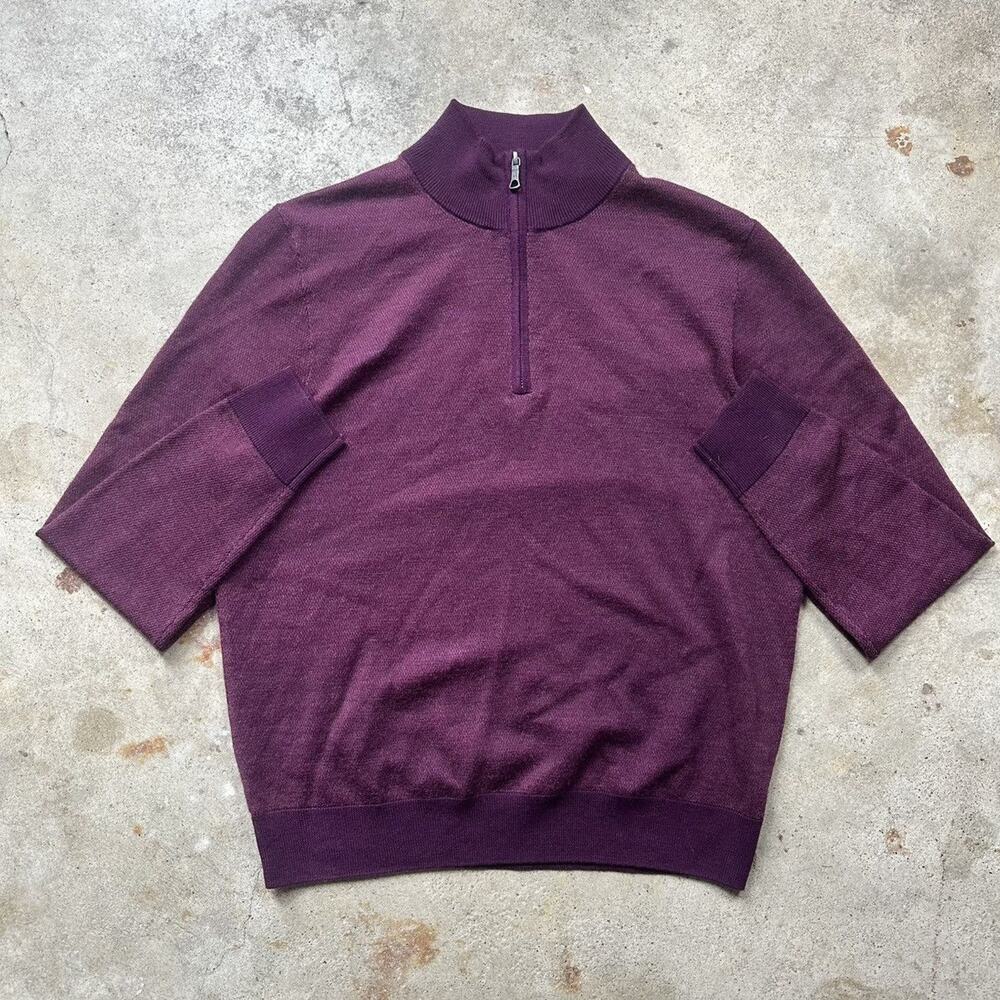 Brooks Brothers Luxury Merino Wool 1/4 Zip Sweater Size M